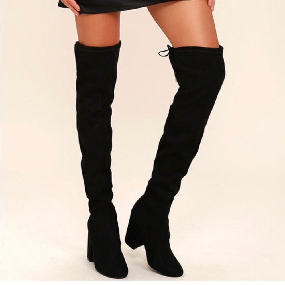 Norri Steve Madden black over the knee boot worn once